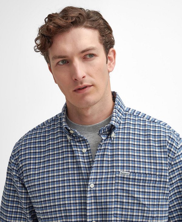 Barbour Tanlaw Regular Long-sleeved Shirt Blue | BABO87914