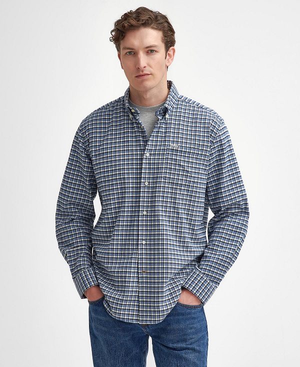 Barbour Tanlaw Regular Long-sleeved Shirt Blue | BABO87914