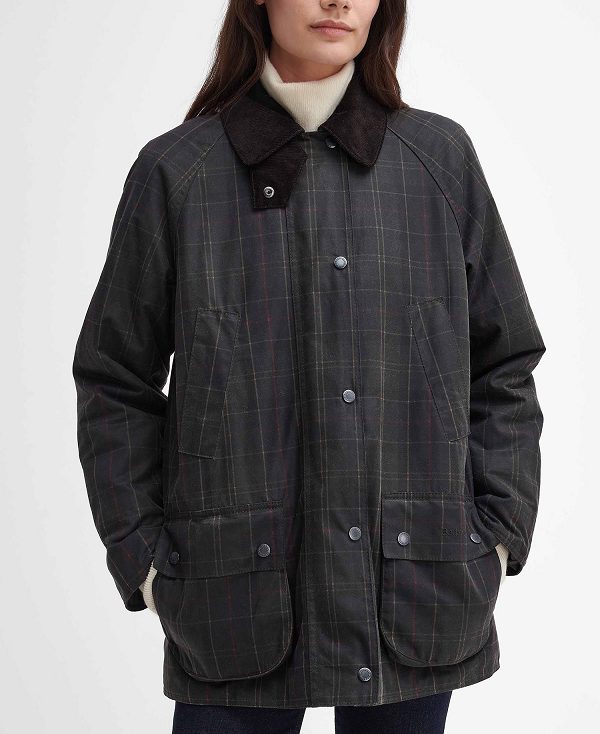 Barbour Tartan Ashby Waxed Jacket Dark Classic | BABO89205