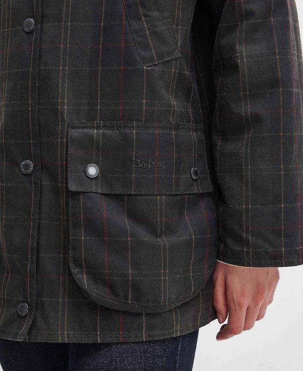 Barbour Tartan Ashby Waxed Jacket Dark Classic | BABO89205