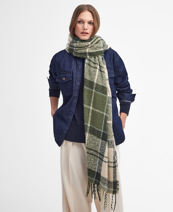 Barbour Tartan Boucle Scarf Ancient Loden | BABO90085