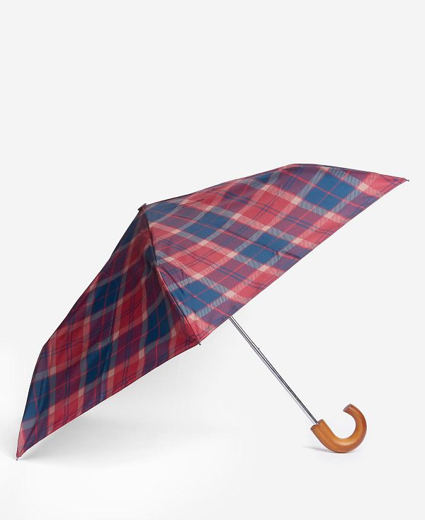 Barbour Tartan Mini Umbrella Cranberry | BABO89162