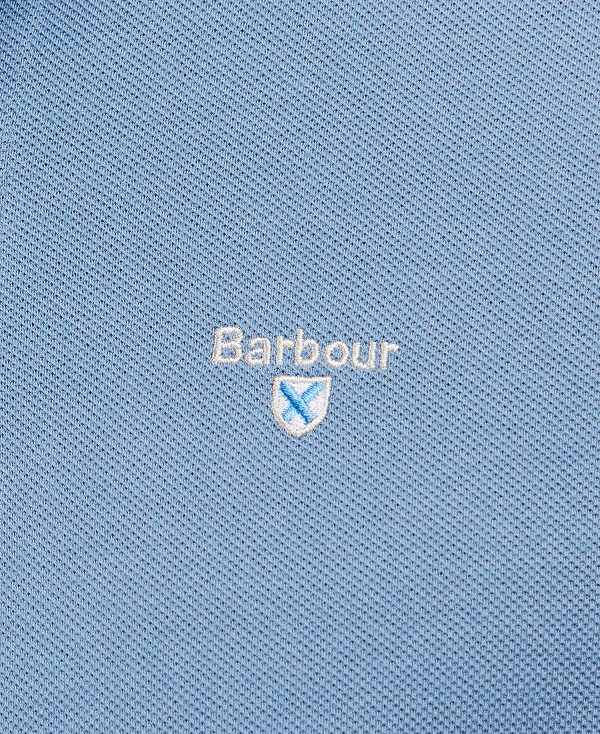 Barbour Tartan Pique Polo Shirt Blue | BABO88121