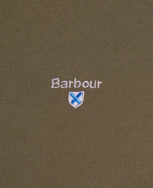 Barbour Tartan Pique Polo Shirt Burnt Olive | BABO88126