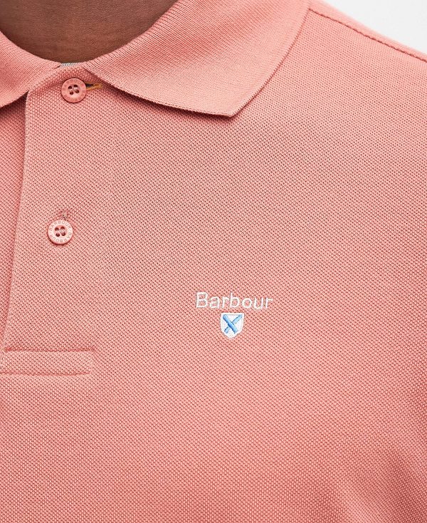 Barbour Tartan Pique Polo Shirt Pink Clay | BABO88159