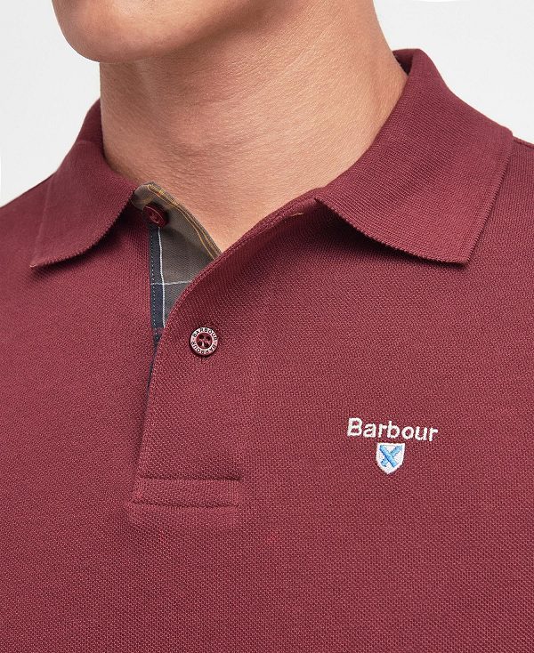 Barbour Tartan Pique Polo Shirt Sapphire Navy | BABO88139