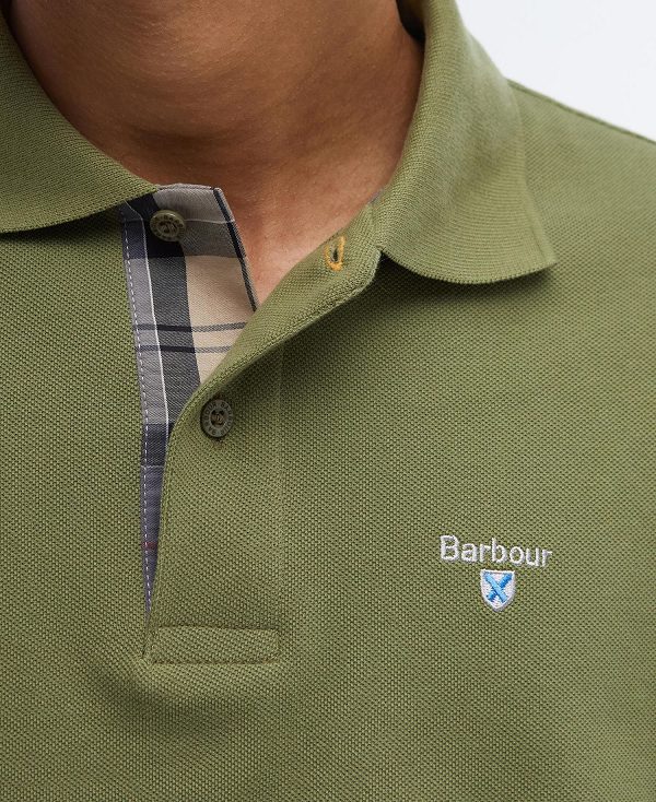 Barbour Tartan Pique Polo Shirt Wine | BABO88129