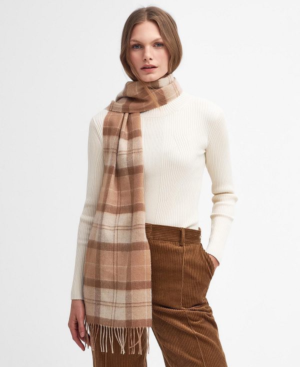 Barbour Tartan Scarf Camel | BABO90095