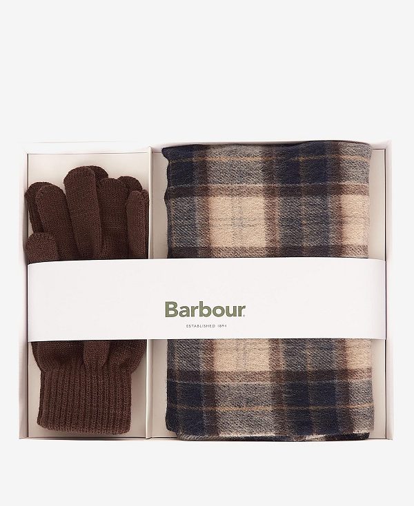 Barbour Tartan Scarf & Glove Gift Set Multi | BABO89113