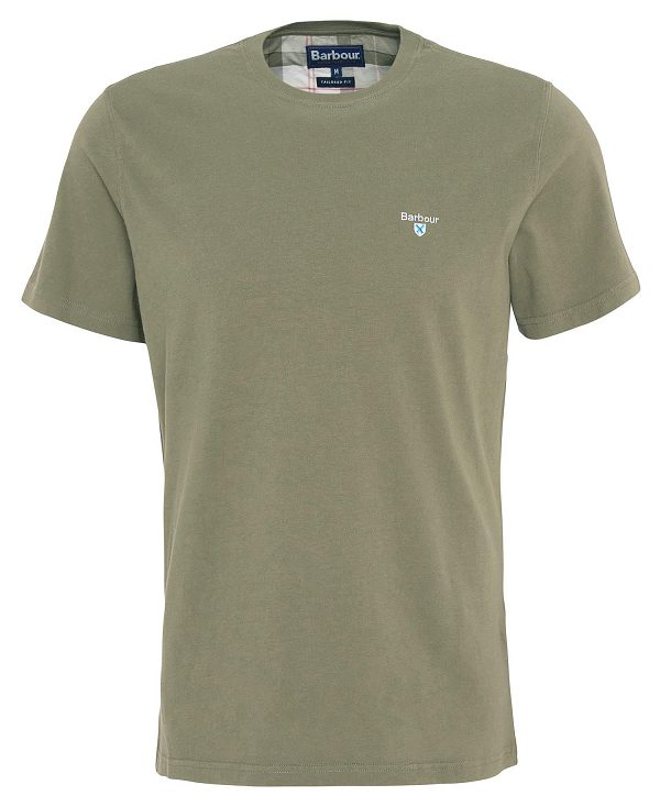 Barbour Tartan Sports T-shirt Pale Sage | BABO88311