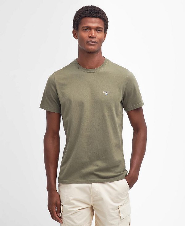 Barbour Tartan Sports T-shirt Pale Sage | BABO88311