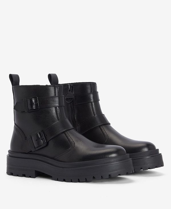 Barbour Tasmin Double-buckle Chelsea Boots Classic Black | BABO89886