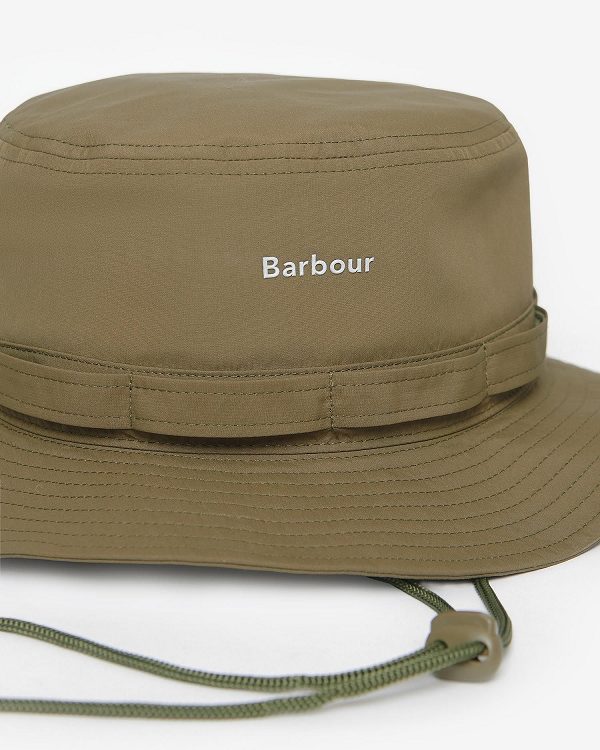 Barbour Teesdale Showerproof Bucket Hat Army Green | BABO88973