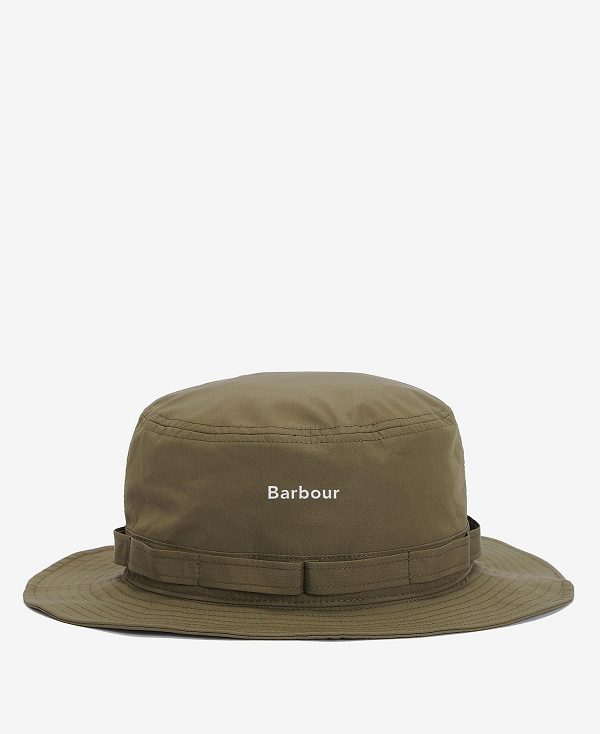 Barbour Teesdale Showerproof Bucket Hat Army Green | BABO88973