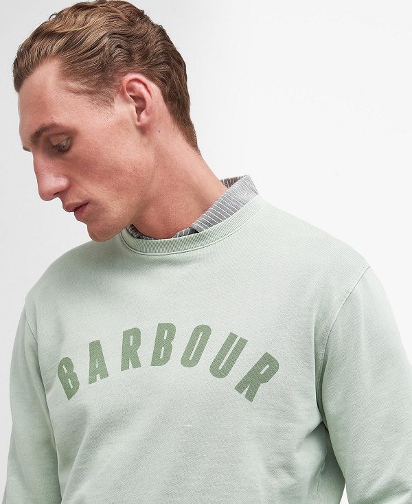 Barbour Terra Dye Logo Sweatshirt Sea Foam | BABO88460