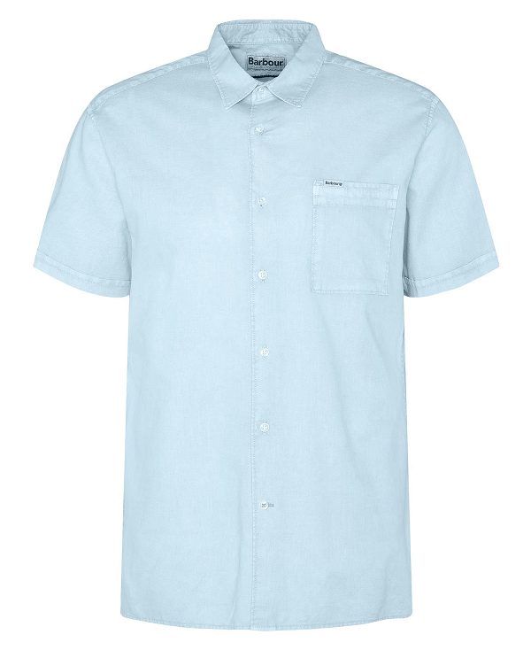 Barbour Terra Dye Regular Short-sleeved Shirt Sky | BABO87767