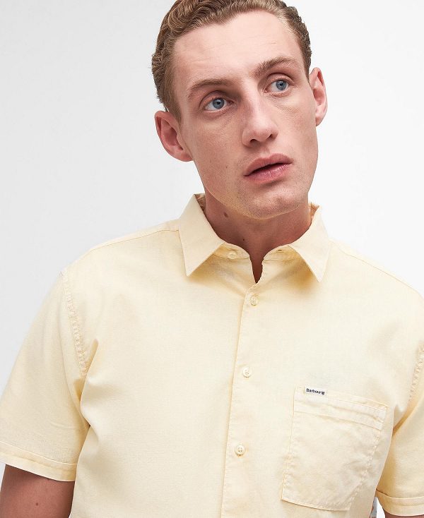 Barbour Terra Dye Regular Short-sleeved Shirt Yellow | BABO87783