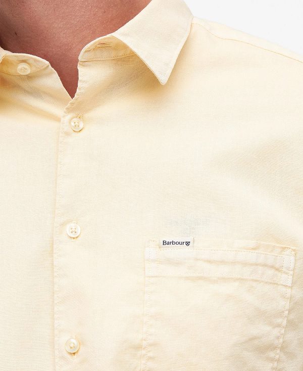 Barbour Terra Dye Regular Short-sleeved Shirt Yellow | BABO87783