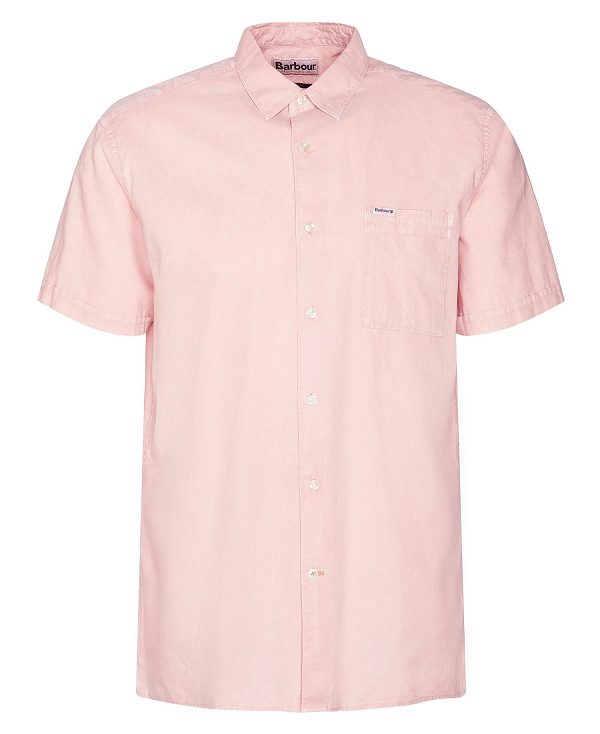 Barbour Terra Dye Regular Short-sleeved Shirt Pink | BABO87786