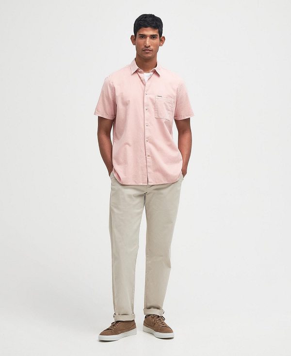 Barbour Terra Dye Regular Short-sleeved Shirt Pink | BABO87786