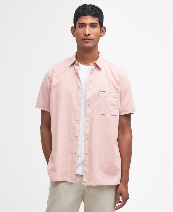 Barbour Terra Dye Regular Short-sleeved Shirt Pink | BABO87786