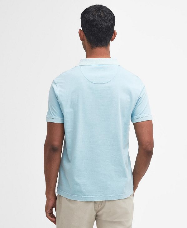 Barbour Terra Dye Short-sleeved Polo Shirt Sky | BABO88169