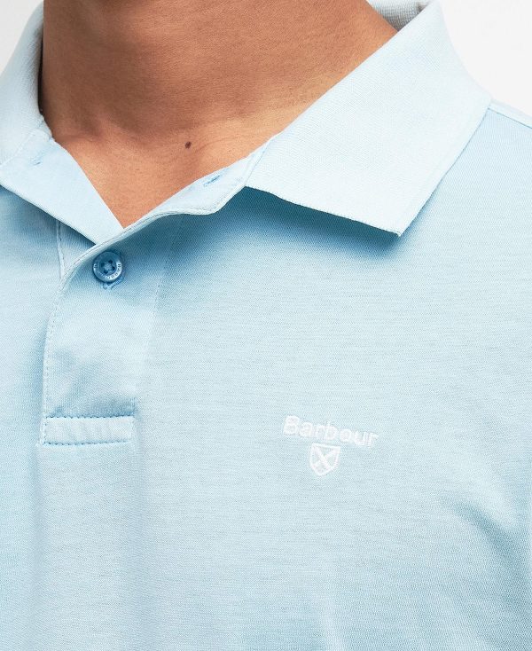 Barbour Terra Dye Short-sleeved Polo Shirt Sky | BABO88169