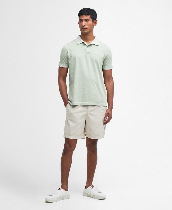 Barbour Terra Dye Short-sleeved Polo Shirt Sea Foam | BABO88170