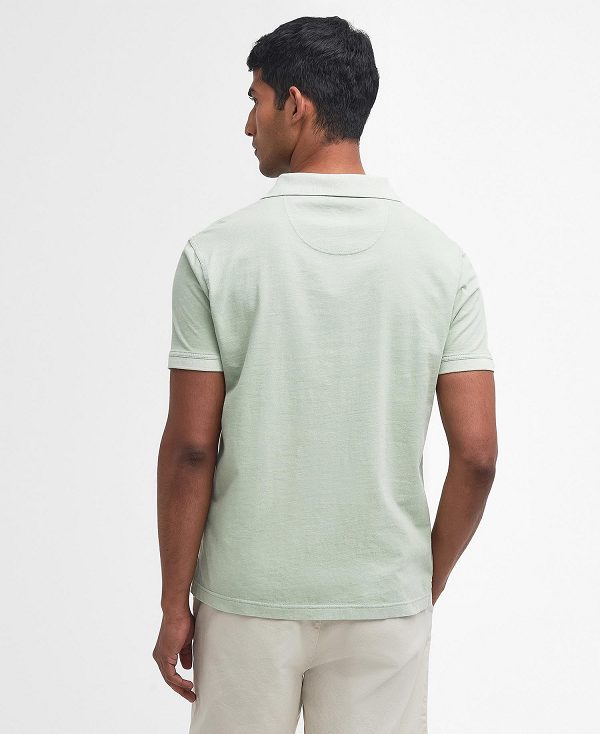 Barbour Terra Dye Short-sleeved Polo Shirt Sea Foam | BABO88170