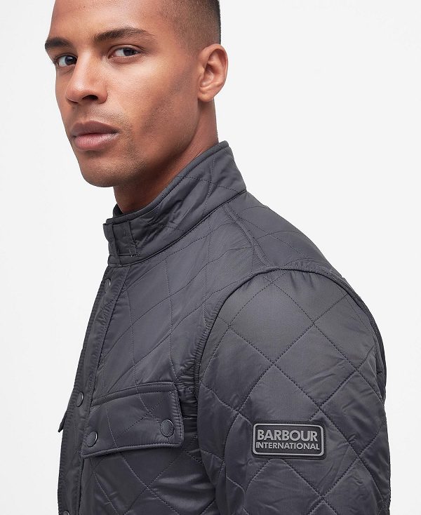 Barbour Tourer Ariel Polar Quilted Jacket Charcoal | BABO87294