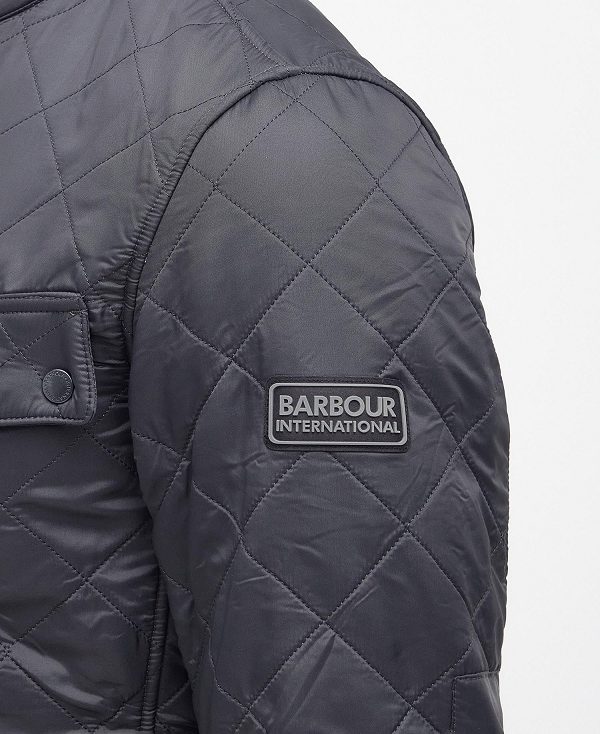 Barbour Tourer Ariel Polar Quilted Jacket Charcoal | BABO87294