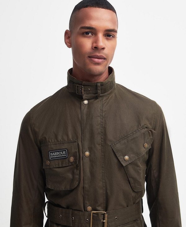 Barbour Tourer Slim International Waxed Jacket Beech | BABO87193