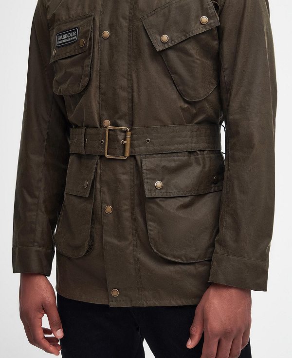 Barbour Tourer Slim International Waxed Jacket Beech | BABO87193