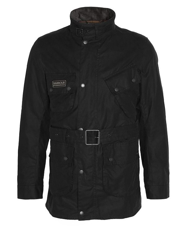 Barbour Tourer Slim International Waxed Jacket Black | BABO87211