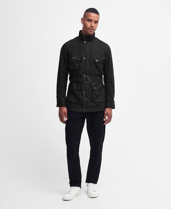 Barbour Tourer Slim International Waxed Jacket Black | BABO87211