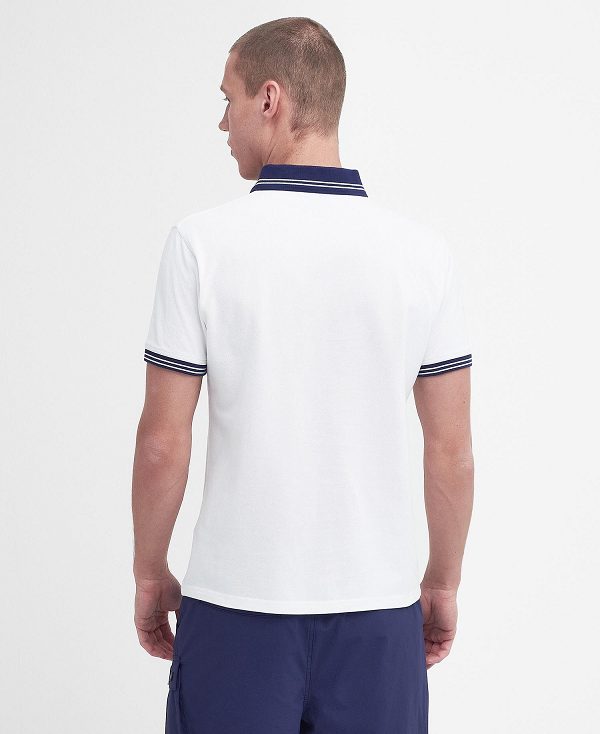 Barbour Tracker Short-sleeved Polo Shirt Bright White | BABO88193