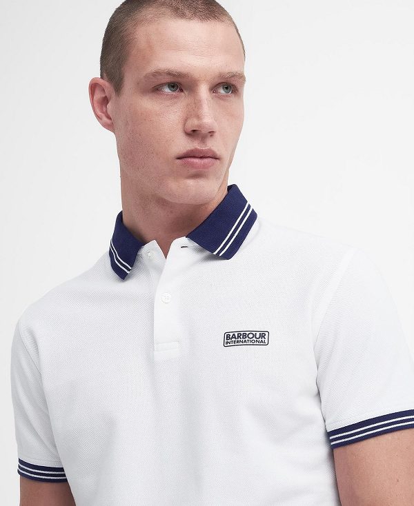 Barbour Tracker Short-sleeved Polo Shirt Bright White | BABO88193