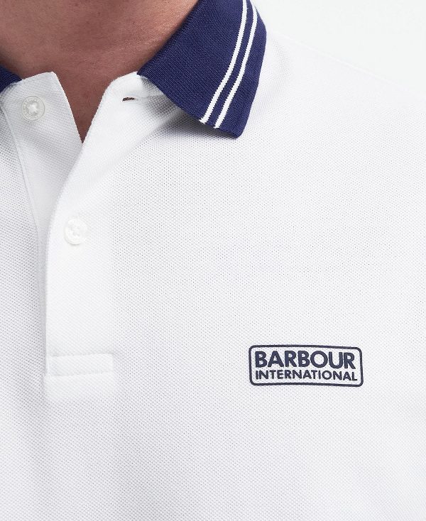 Barbour Tracker Short-sleeved Polo Shirt Bright White | BABO88193