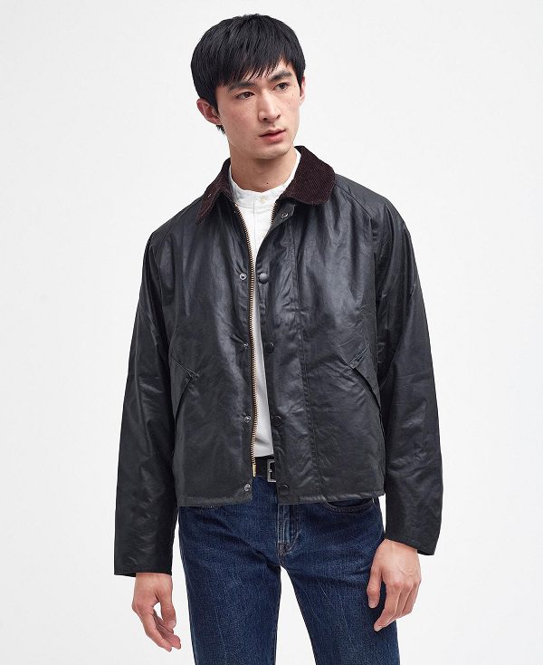 Barbour Transport Oversized Wax Jacket Classic Black | BABO87161