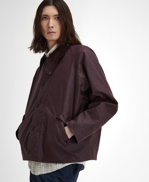 Barbour Transport Waxed Jacket Bordeaux | BABO87261