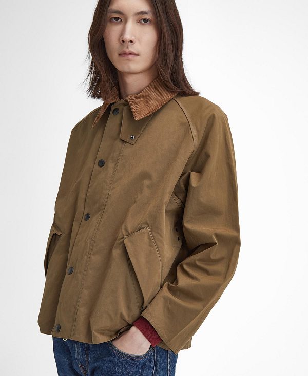 Barbour Transporter Oversized Casual Jacket Dark Sand | BABO87502