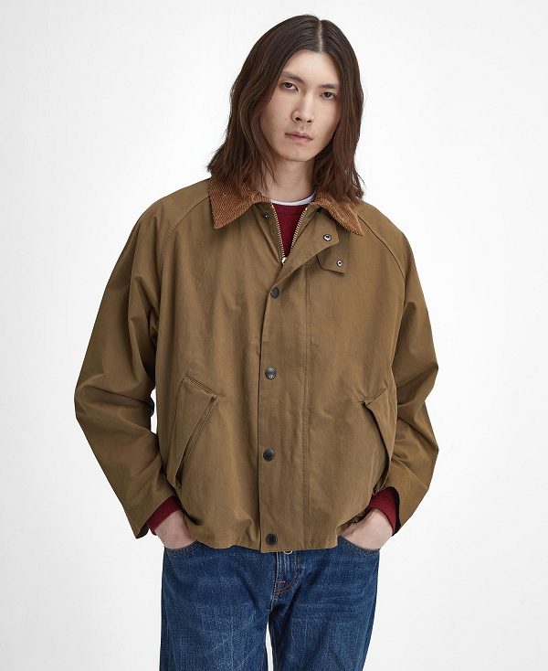 Barbour Transporter Oversized Casual Jacket Dark Sand | BABO87502