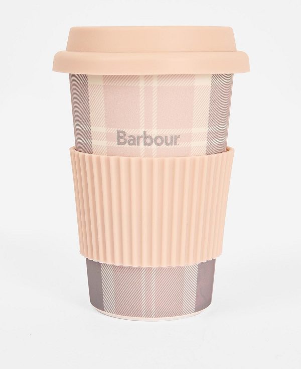 Barbour Travel Mug And Beanie Set Pink/Grey | BABO90052