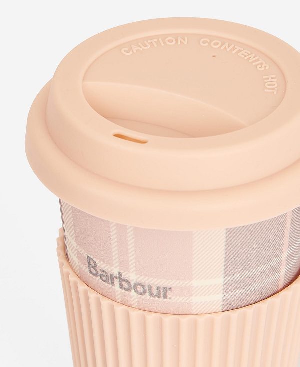 Barbour Travel Mug And Beanie Set Pink/Grey | BABO90052