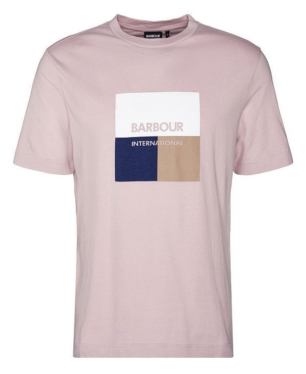 Barbour Triptych Graphic T-shirt Dusk Pink | BABO88366