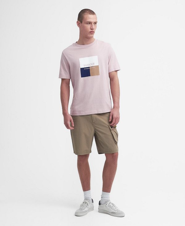 Barbour Triptych Graphic T-shirt Dusk Pink | BABO88366