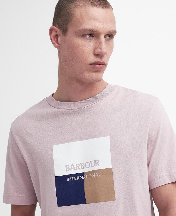 Barbour Triptych Graphic T-shirt Dusk Pink | BABO88366