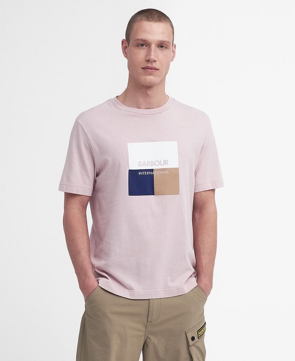 Barbour Triptych Graphic T-shirt Dusk Pink | BABO88366