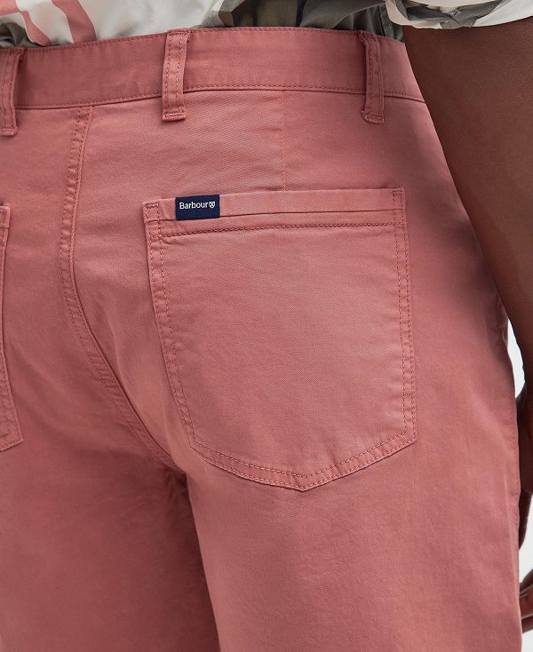 Barbour Twill Shorts Pink Clay | BABO88768