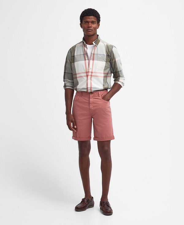 Barbour Twill Shorts Pink Clay | BABO88768